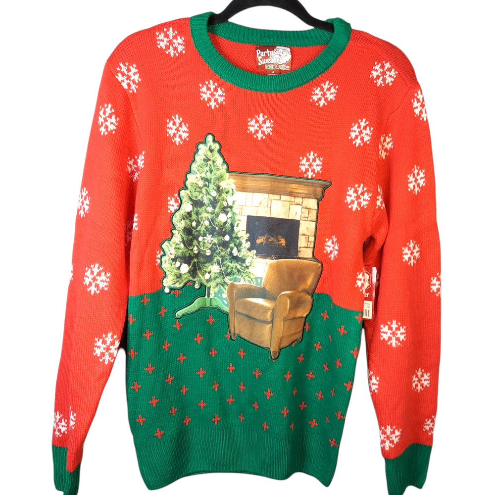 Vintage Women's Christmas Party Ugly Sweater Red & Green Size Small